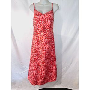 Boden Size 6P Red & Pink floral linen blend lovely summer halter coquette dress